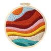 DIY Punch Needle Embroidery Kit with Yarn Landscape Pattern Starter Kit Magic Tufting Set Poking Cross Stitch Tools For Knitting