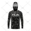 Mens Quick-Dry UPF50 Sun Protection Fishing Shirt With Hood Neck Cover Lightweight Breathable Long Sleeve Tee