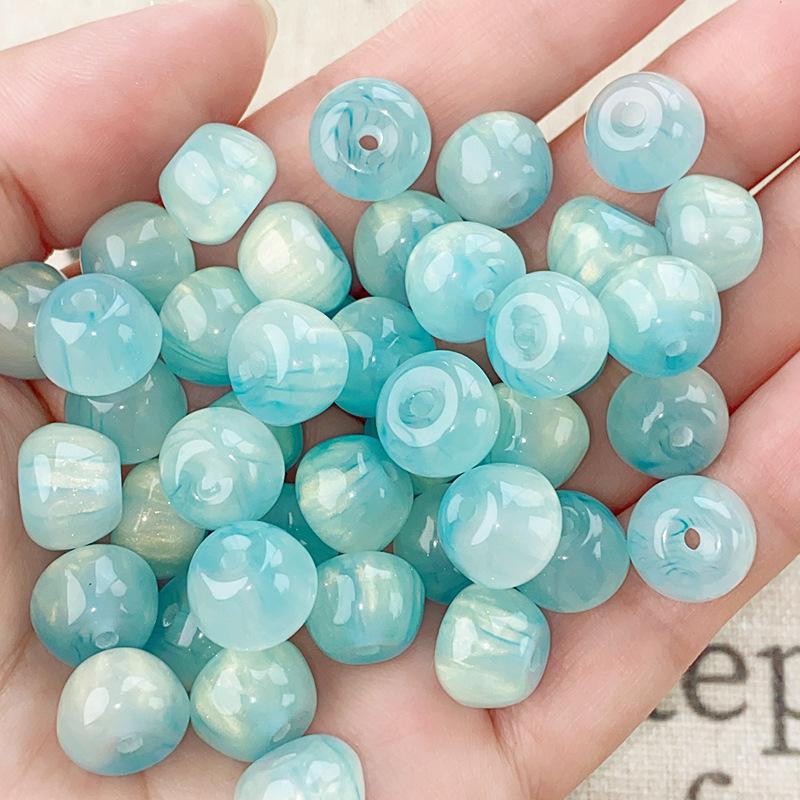 Hot Sale Bulk Resin Beads 50PCS or Customizable Quantity DIY Handmade Production Garment Accessories Round Beads Scattered Beads