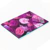 Tempered Glass Kitchen Serving Board with Rose Graphics 80x52 Cm