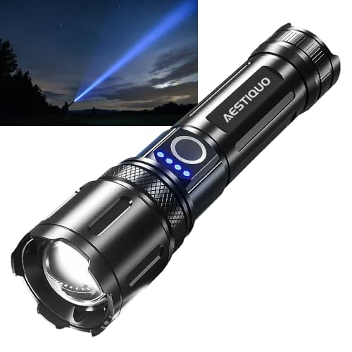 

Powerful, High-Brightness 30,000 Lumens Military-Grade LED Flashlight, 5000mAh, Handheld Flashlight, Type-C Rechargeable/Battery-Powered, Compatible w