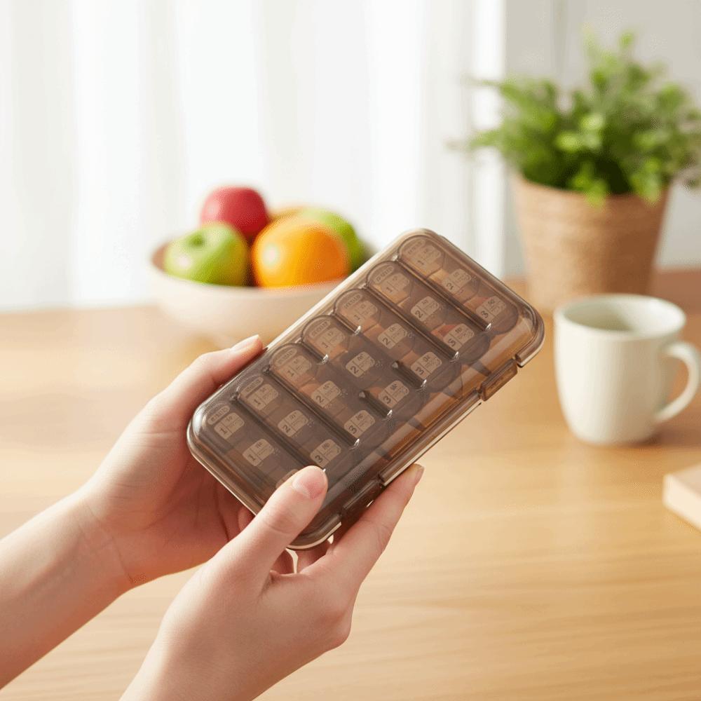 21 Grid Pill Dispenser Large Capacity Pill Classification Box Medication Organization