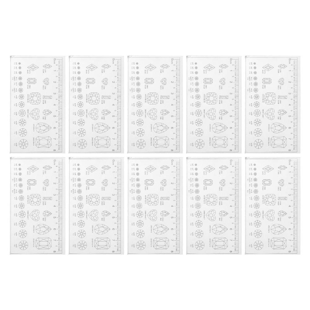 10pcs Ultra Thin Transparent Nail Ruler Flexible Nail Size Measuring Tool DIY Nail Art Making
