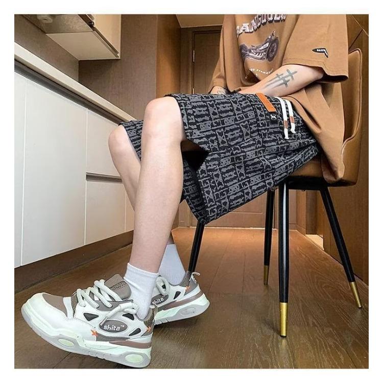 Potištěné šortky pro muže Letní Americký styl High Street šortky Rychleschnoucí Ležérní Sportovní Pětinové kalhoty