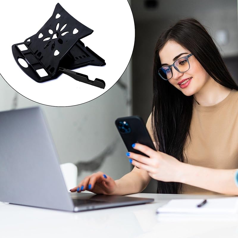 

Radiant Adjustable Laptop Tabletop Stand Patented Riser Ventilated Portable Foldable Compatible With Macbook Notebook Ta 0 чёрный