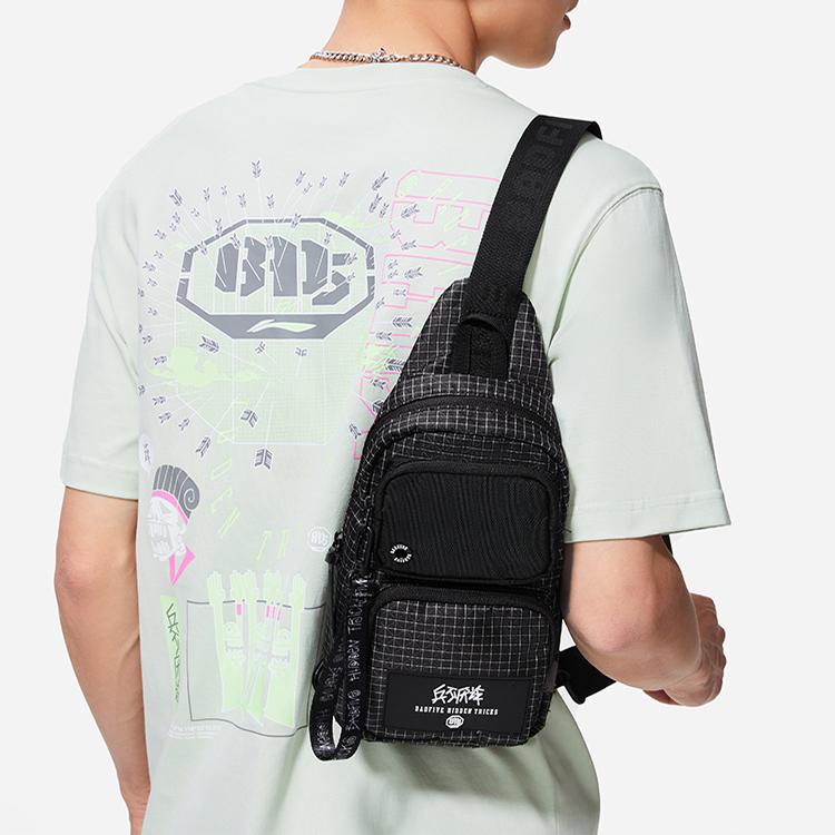 New LiNing Badfive Polyester Shoulder Bag, Crossbody Bag Regular Unisex Black ABDS177-1