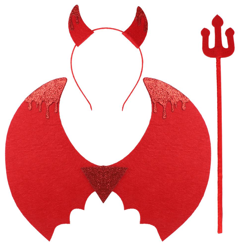 New Style, Halloween, Adult, Children, Red Devil Set, Headband, Wings, Ghost Festival Set, Dress Up Props
