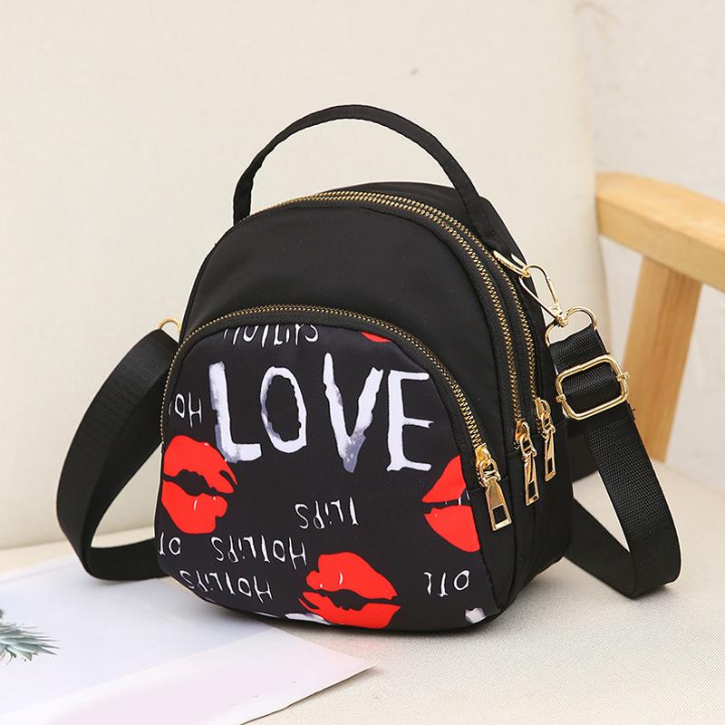 Three-purpose Ladies Shoulder Multi-Purpose Mini Small Backpack Oxford Cloth Messenger Bag