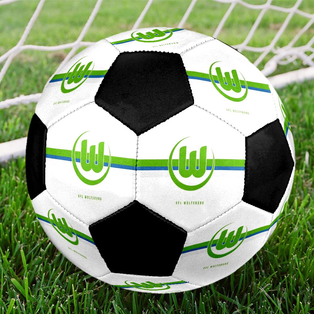 VfL Wolfsburg Indoor Soccer Ball Colorful Machine Stitched PVC Size 5 Team Training Competition Ready Durable High-Bounce Cool Sports Gift