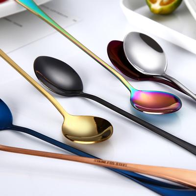Bunte Löffel Langen Griff Löffel Besteck Kaffee Trinken Werkzeuge Küche Gadget