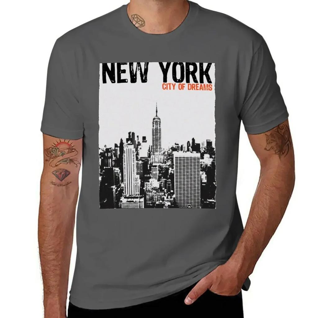New YorkCity of Dreams T Shirt T-Shirt Blacks Sweat Plain White T Shirts Men
