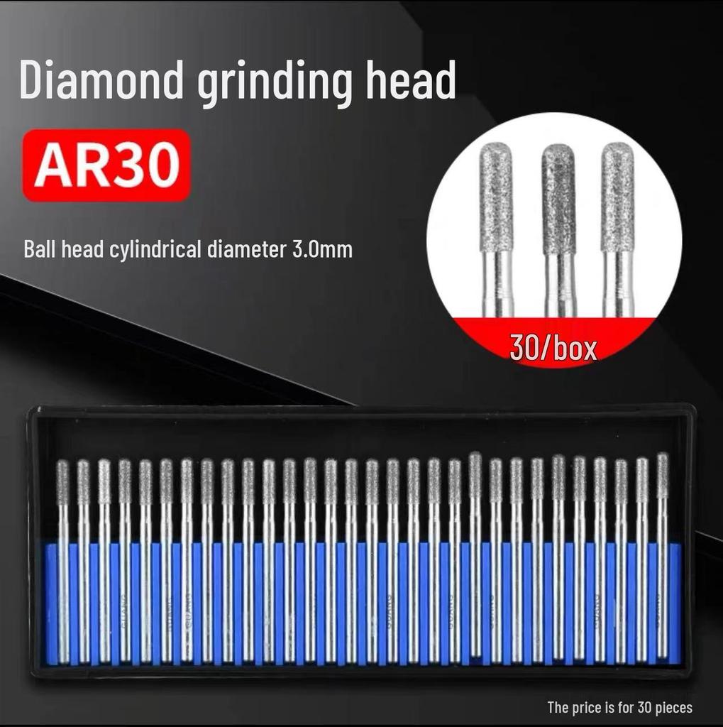 3mm Diamant-Karborund-Schleifkopf für Elektro-/Druckluftschleifer - Kugelförmige Nadel zum Gravieren & Aufbohren