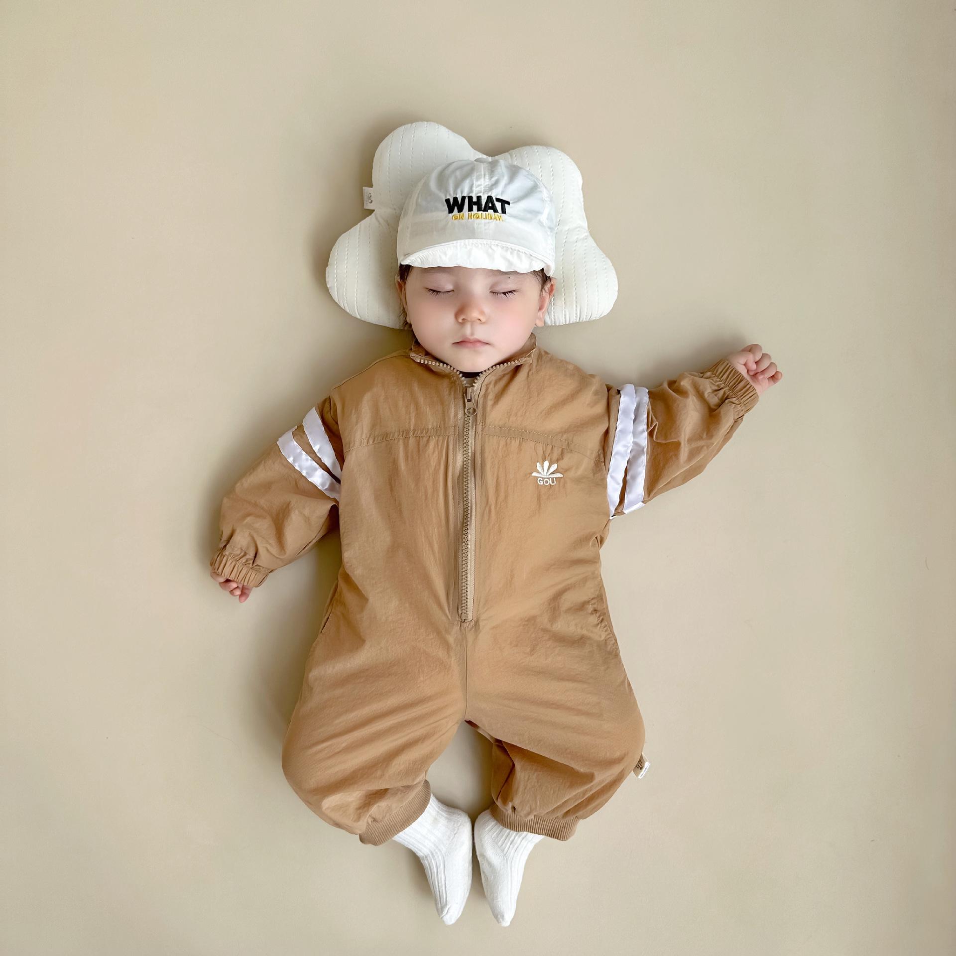 

Детский ромпер в корейском стиле 2024: Весенне-осенний повседневный спортивный комбинезон для маленьких мальчиков и девочек 80 верблюд