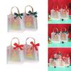 Pack Of 8 Transparent Gift Bags with Handle Practical Storage Pouches for Holiday Presents Christmas Party Supplies