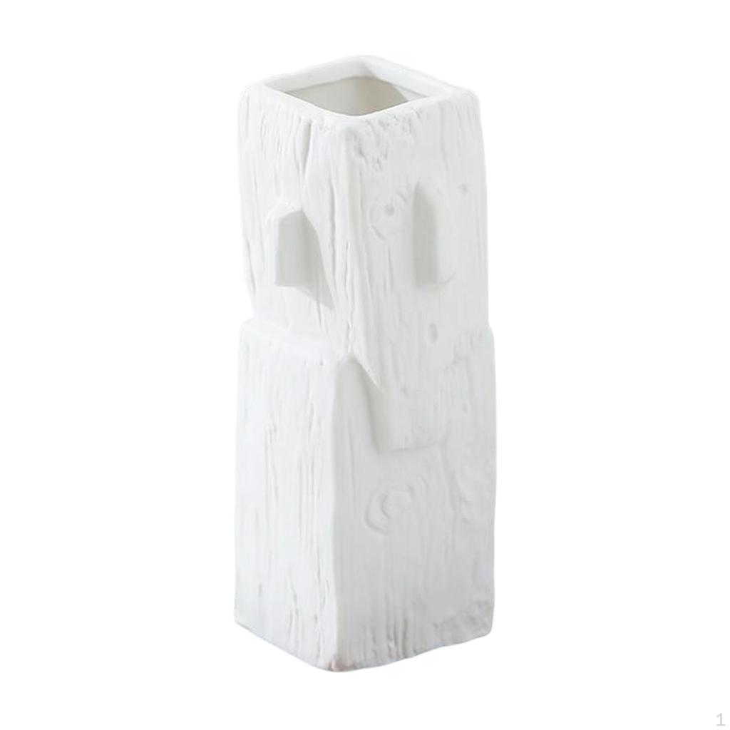 Abstract Face Ceramic Vase Flower Pot Organizer Jars Head Planter for Porch Hallway