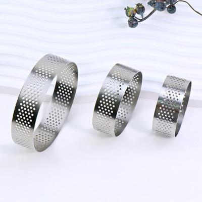 5/6/7/8CM Classic 304 Stainless Steel Mousse Ring Cake Mold With Hole Tart Bottom Tower Fruit Pie Quiches Baking Tool