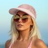 Long Brim Sun Hat for Women Breathable Open Top Sun Beach Cap UV Protective Hat with Adjustable Strap Foldable Visor Hat