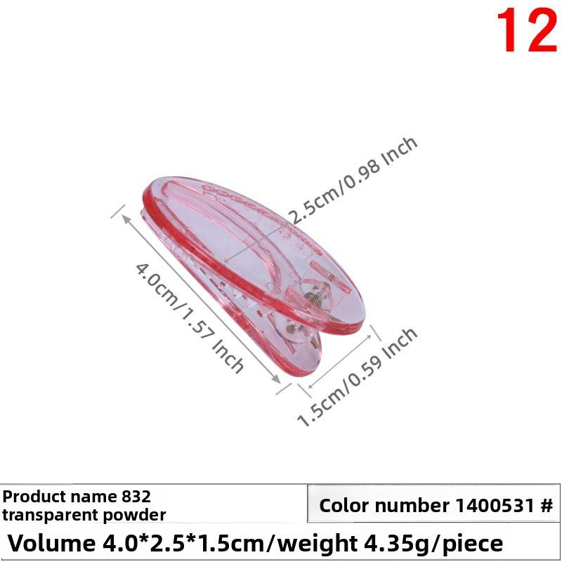 Oval Duckbill Clip Transparent Candy-colored Hair Clip Handcrafted Hair Accessory Made of Cream Glue