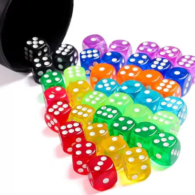 10-20PCS/Pack Transparent Color 14mm Sized Dice Random Mixed Color Rounded Edges Dices Entertainment Games Props Accessories ZYF