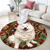 Christmas Dogs pattern round rug,Carpet Rug for Living Room Bedroom Playroom ,Non-slip Floor Mat,Holiday Gifts and Birthday Gifts.