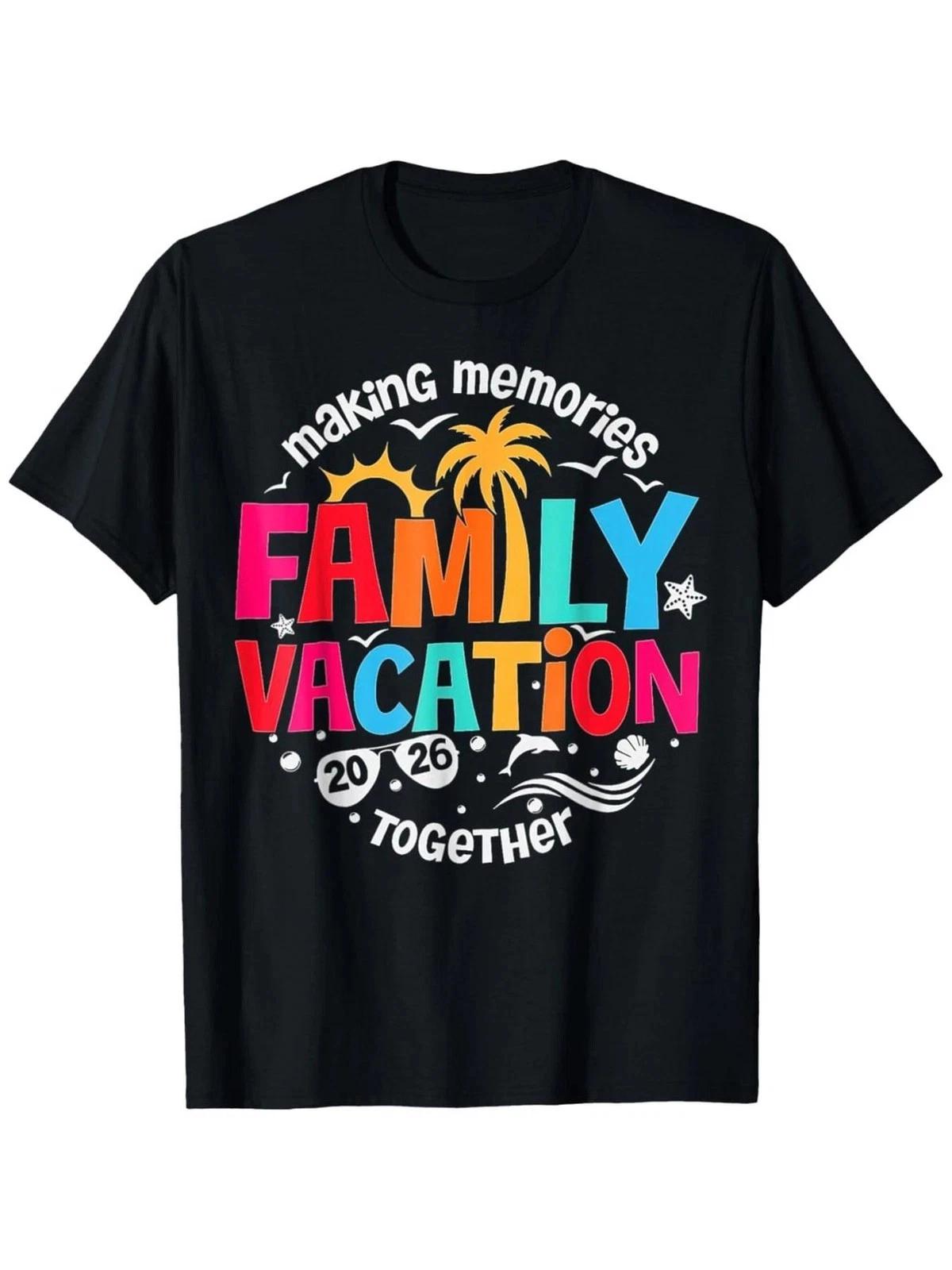 Family Vacation 2026 T- Shirt | Colorful Tropical Beach Graphic Tee 2XL