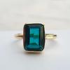 London Blue Topaz 925 Sterling Silver Yellow Gold Overlay Ring Jewelry, Handmade Gift Ring