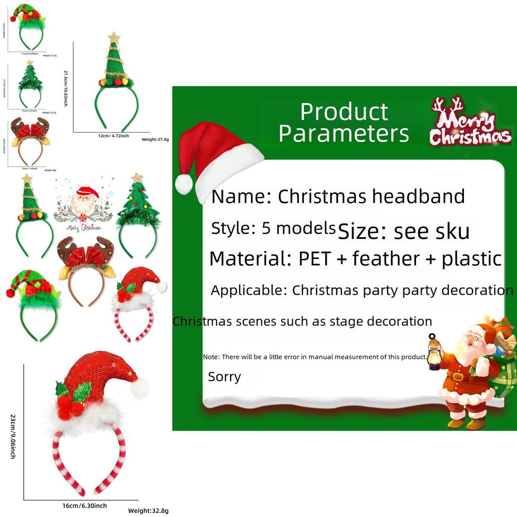 Urocza Kreskówkowa Opaska Świąteczna Dla Dzieci i Dorosłych Świąteczne Akcesoria Imprezowe