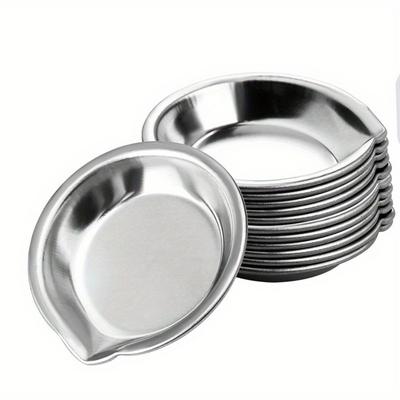 10er-Pack Mischpaletten aus Edelstahl, Mehrzweck-Metallschalen für Pigmente, Kosmetika, Nagelkleber, ideal für Maskenbildner, Nagelstudios, Kunst