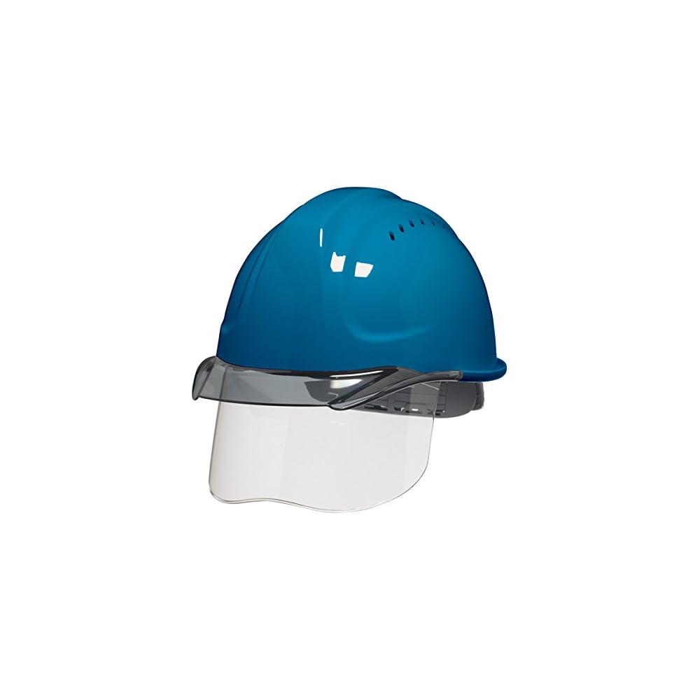 DIC Plastic Shielded Helmet with Ventilation Aero Mesh Sky Blue/Smoke