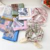 Floral Cotton Linen Print Scarves Cashew Square Handkerchief Simple Small Square Scarf  Outdoor