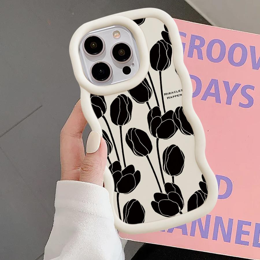 Case for iPhone 12 14 13 11 16 Pro Max 15 Plus 17 Air XR 8 Soft Phone Cover Plant Flower