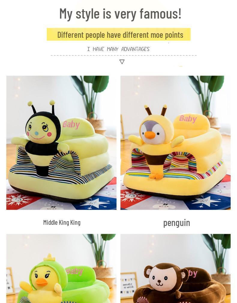 Plush Cartoon Baby Training Seat: Children's Safety Backrest Sofa