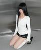 AYAJEUAENSEI Mio Henley Neck Slim Top (White Ivory)