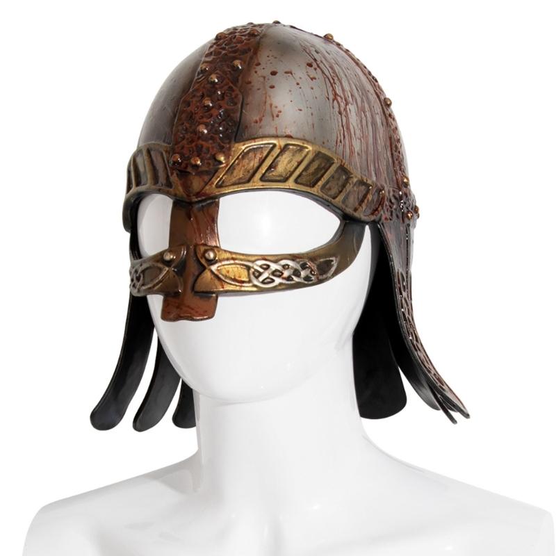 Medieval Renaissances Barbute Plastic Knights Templars Crusader Armour Helmet Halloween Costume Props Half Face Mask