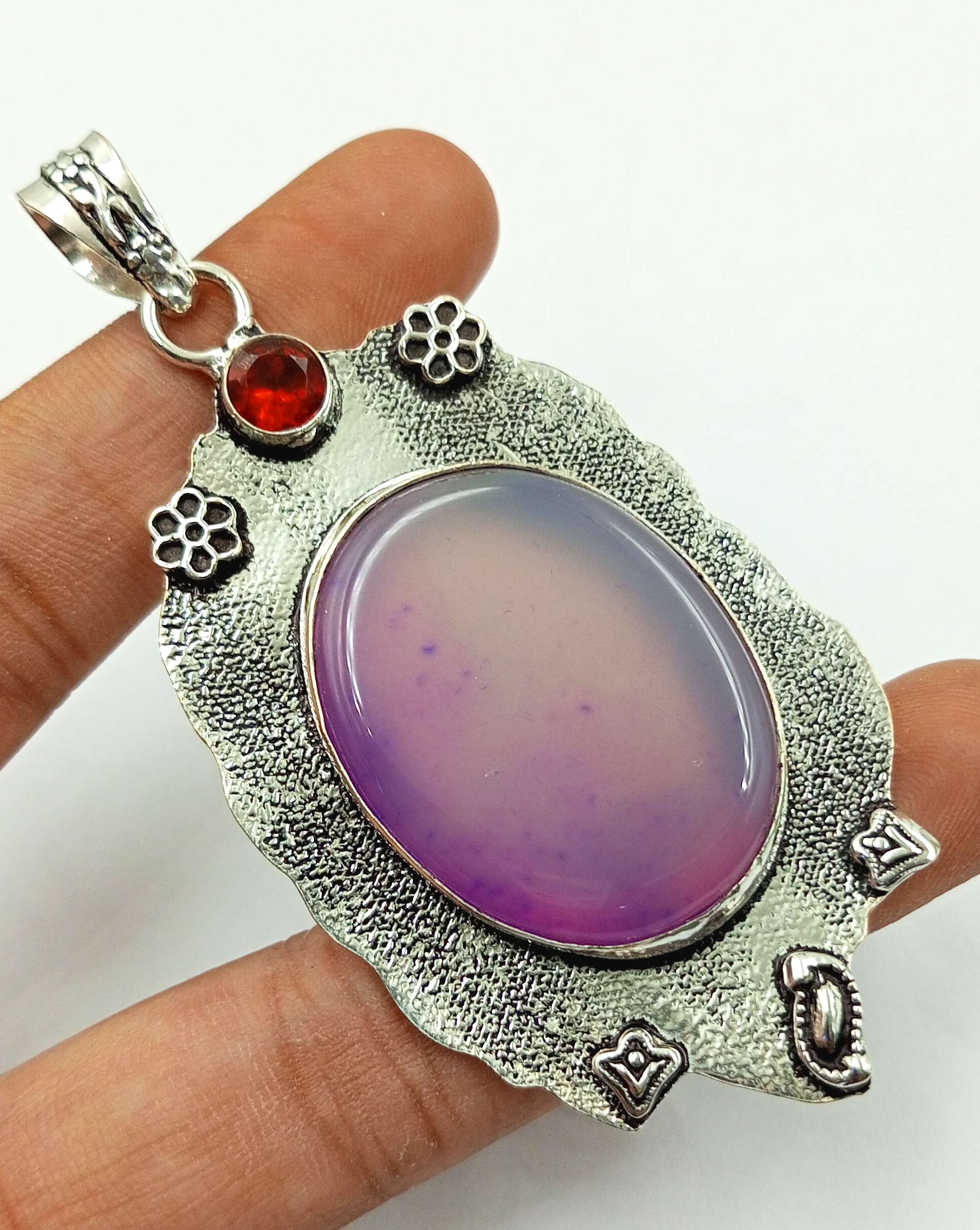 

Зеленый моховой агат драгоценный камень стерлингового серебра 925 пробы женский одаренный кулон UUOL-P39