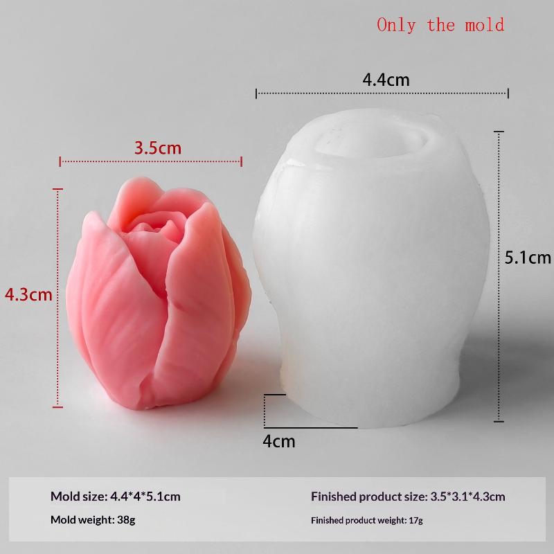 1ks Ručně vyráběná vonná svíčka Sádrové pryskyřičné formy DIY Květiny Tulipán Silikonová forma Domácí sušenky Čokoládové bonbony Pečicí nástroj