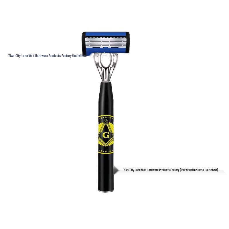 Manual Six-Layer Blade Razor for Men - Vintage Beard Shaver Holder