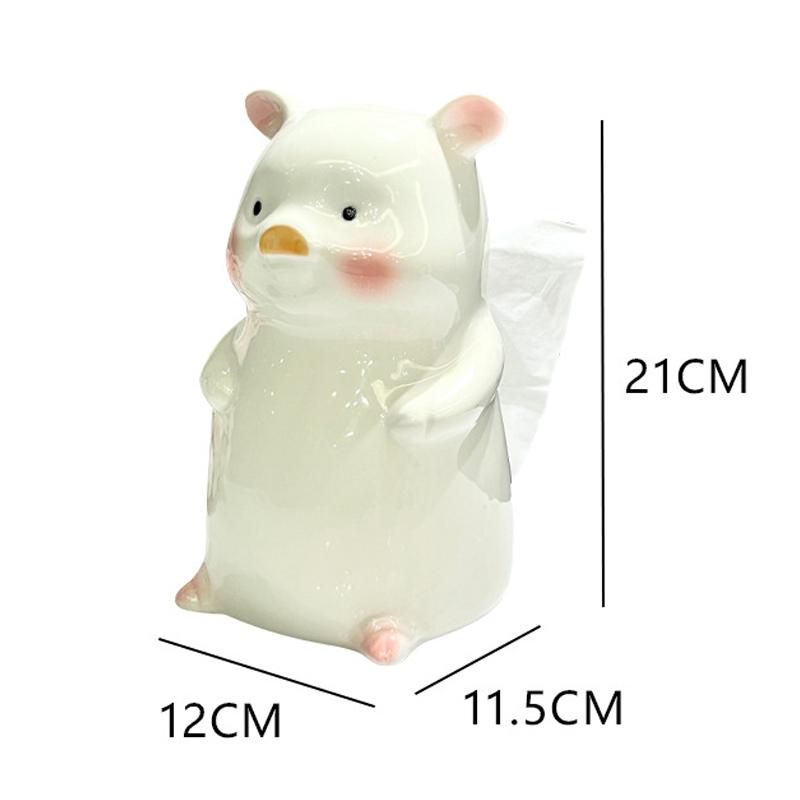 Silver Rabbit Ceramic Tissue Box Ornament Napkin Box Tissue Holder Paper Boxes Tissues Storage Box Organizer Decoration Crafts