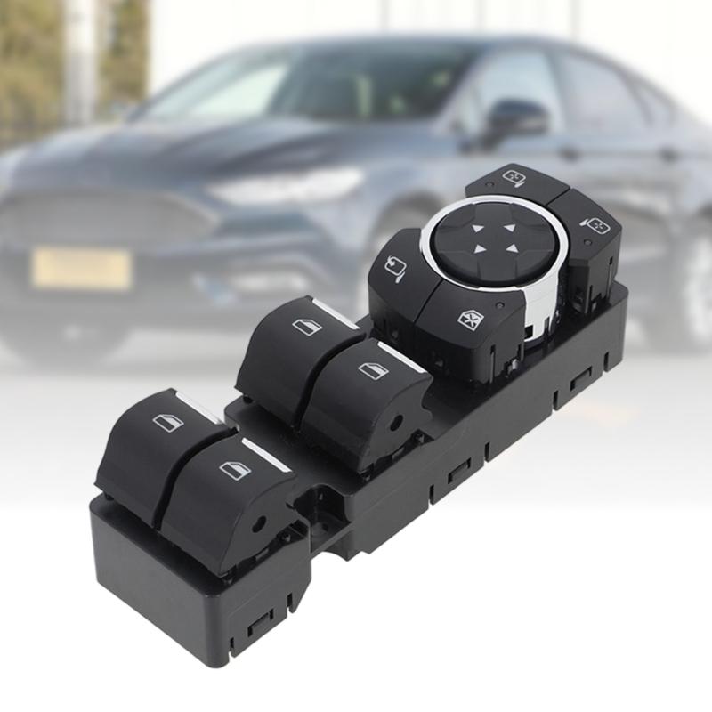 Driver Door Adjust Panel Power Window Switches 2015-2021, DG9T14540CB3JPL Window Lift Part with Visible Four Button Layout and Mirror Pad for Routine