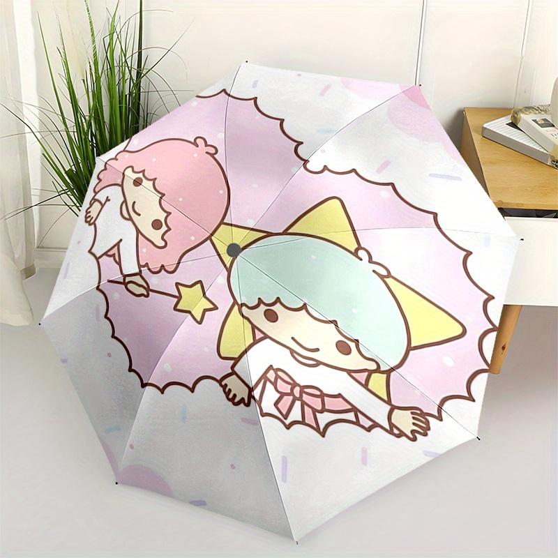 

Little Twin Stars,Cloud Automatic opening and closing folding umbrella with 8 rib frame and compact travel design,perfect for all occasion