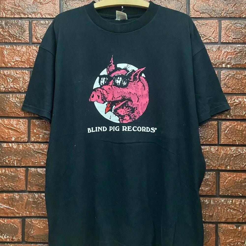 Vintage 90s Blind Pig Records American Blues Label T Shirt, Art rock, Blues So Unisex T-Shirt XXXL