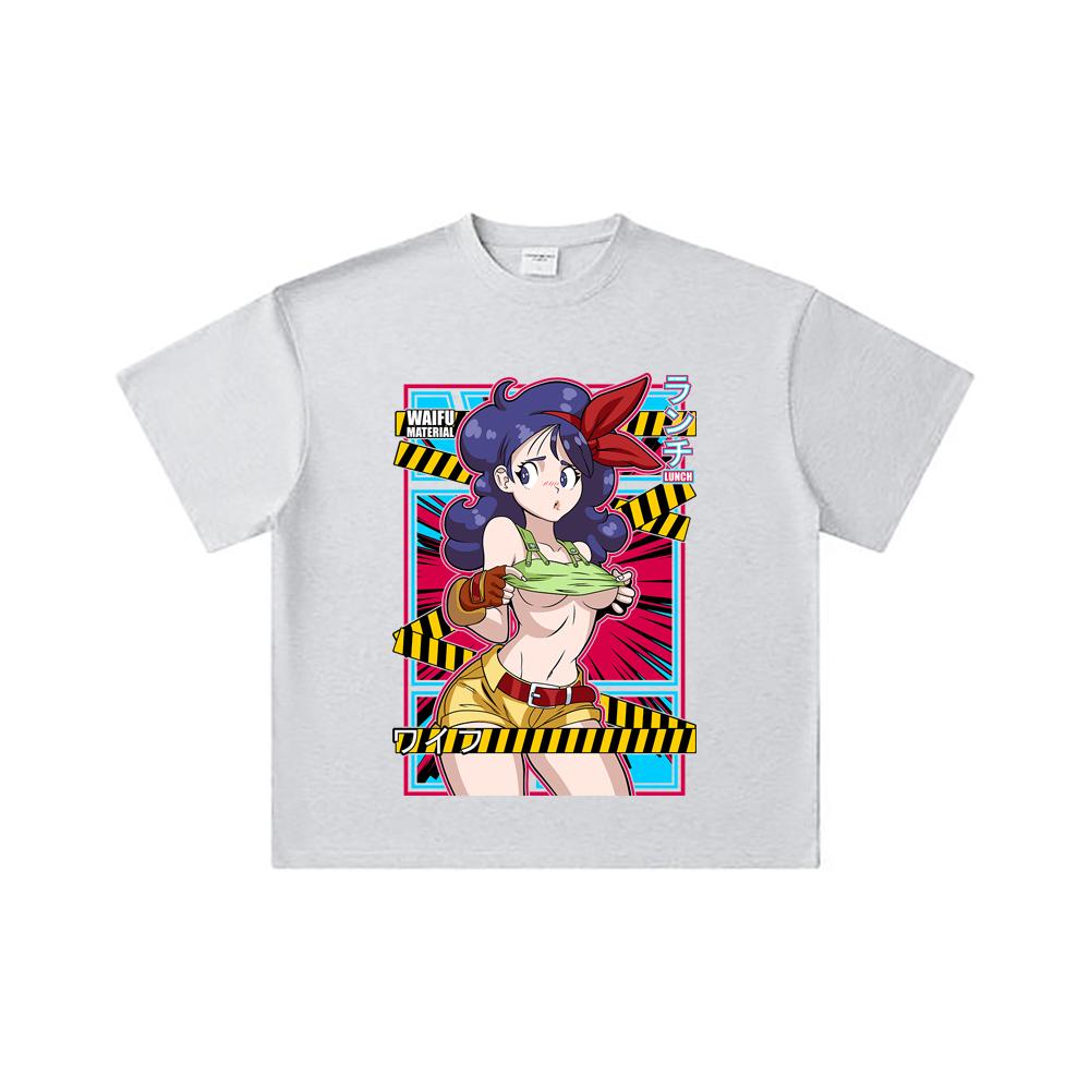 260 GSM Double Yarn 32 Count 100% Cotton Dragon Ball V44 Lunch Waifu Print Unisex Heavy Cotton T Shirt