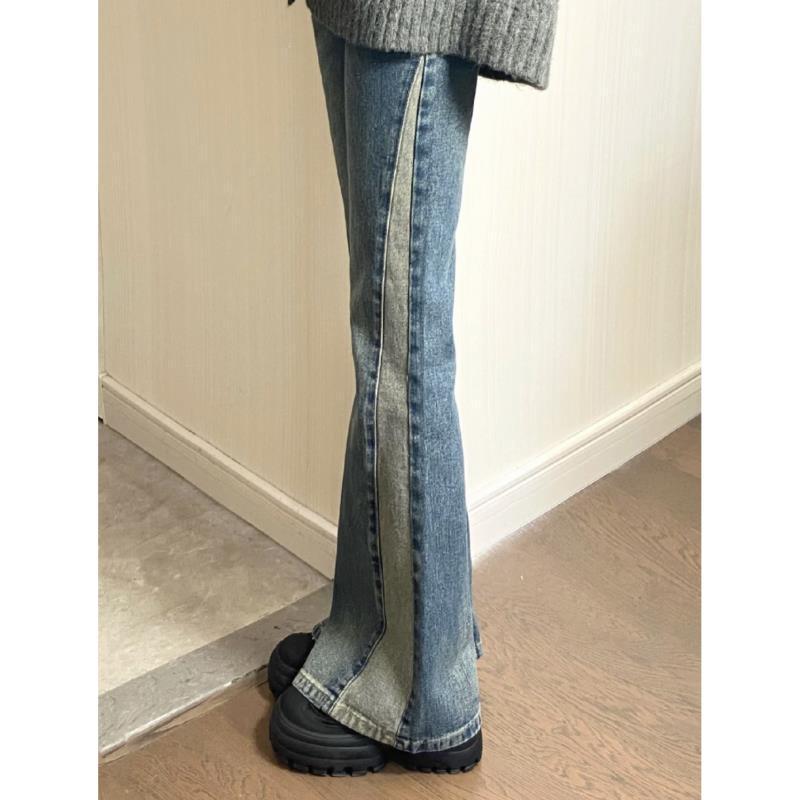 

Petite Vintage Patchwork Flare Jeans – High-Waisted, Cropped, and Tall-Enhancing XXS Recommended 65-77 jin