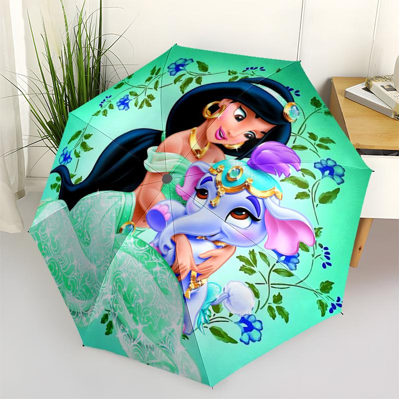 

1pc Aladdin Jasmine and Elephant Automatic Opening and Closing Folding - A Good Choice for Gifts, Fashionable and Convenient Umbrella With C