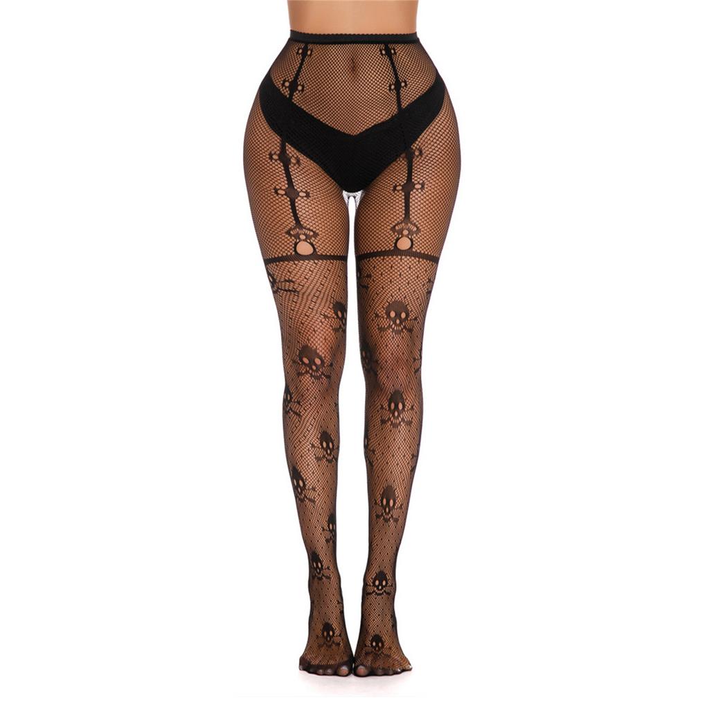 Halloween Fishnet Tights Pattern Tights Snake Skull Spiderweb Sheer Mesh Stockings Leggings High Waist Pantyhose Hosiery