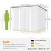 9ft X 6.5ft Garden Storage Shed with Top Window, Metal Outdoor Shed Tool House with Double Doors, Light Grey