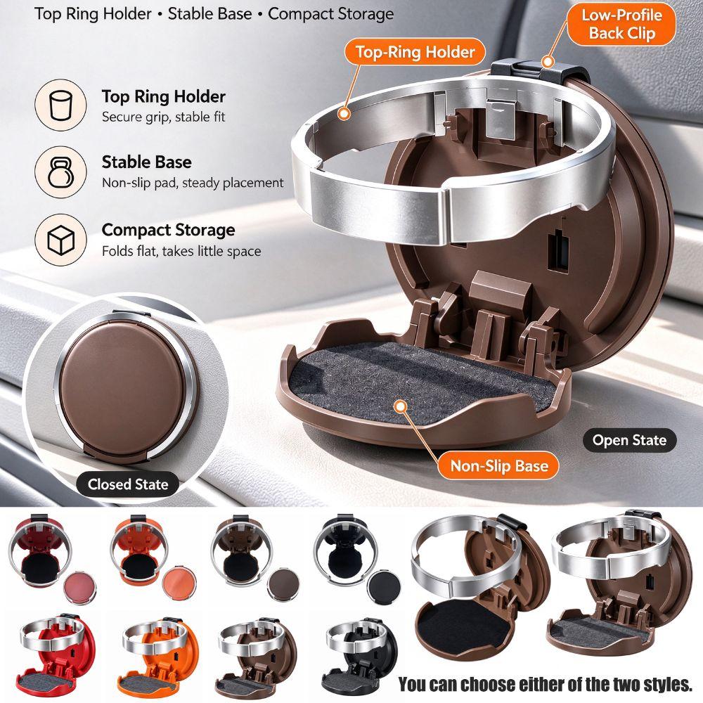 Collapsible Car Door Mount Cup Holder Foldable Drink Storage Rack Car Beverage Holder Coffee Cup
