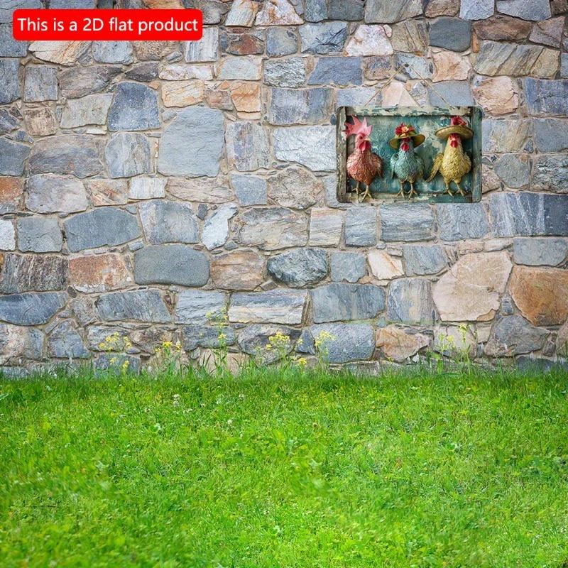 2D Platt Träskylt 30*20cm Vintage Rustik Bondgård Vintage Kyckling Plåtskylt, Dekorativ Väggkonst för Hem och Garage, Hängande Dekor Inomhus Utomhus