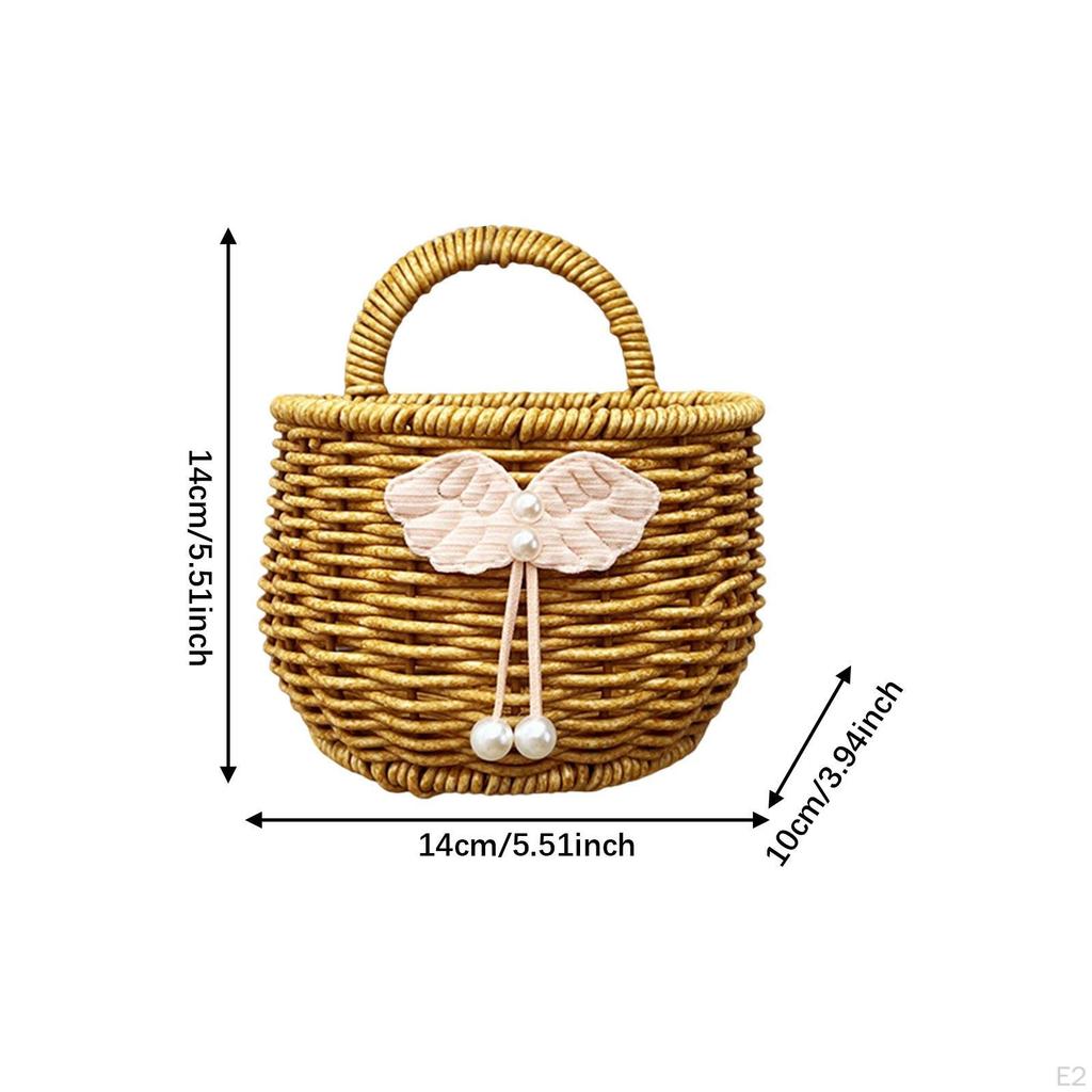 Hanging Storage Basket Imitation Rattan Portable Ornament Practical Container