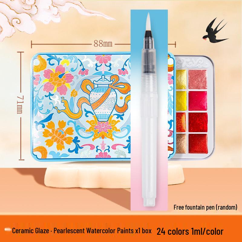 Feile Bird 60-Farben Dunhuang schillernde perlmuttfarbene Aquarell-Geschenkbox für chinesische & Thangka Goldlinienmalerei